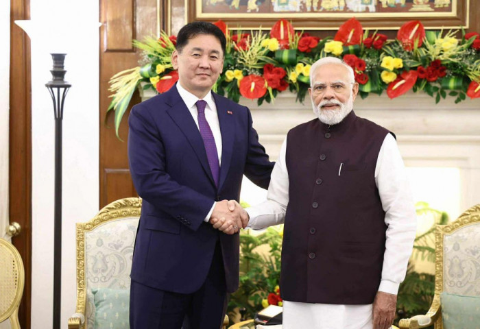 Монгол Улсын Ерөнхийлөгч У.Хүрэлсүх, Бүгд Найрамдах Энэтхэг Улсын Ерөнхий сайд Нарендра Моди нар албан ёсны хэлэлцээ хийлээ