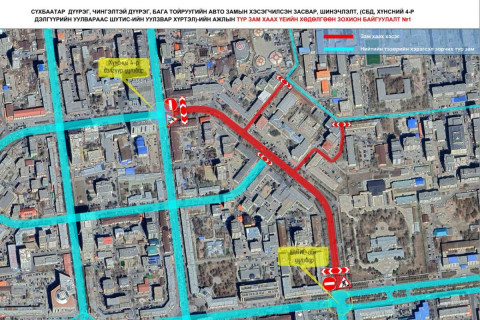 Хүнсний 4 дүгээр дэлгүүрийн уулзвараас ШУТИС-ийн уулзвар хүртэлх авто замыг шинэчилнэ