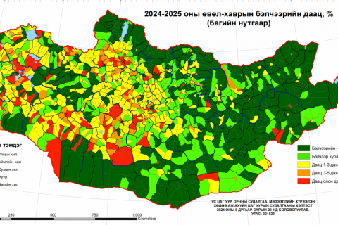Өвөл, хаврын бэлчээрийн даац нийт нутгийн 70 орчим хувьд хүрэлцээтэй байна